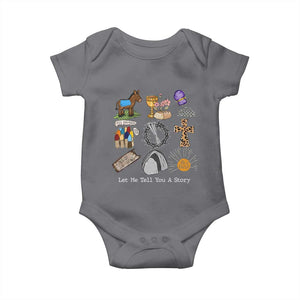 Easter Story Baby Onesie He is Risen Let Me Tell You A Story Christian TS10 Charcoal Print Your Wear