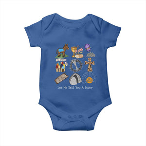 Easter Story Baby Onesie He is Risen Let Me Tell You A Story Christian TS10 Royal Blue Print Your Wear