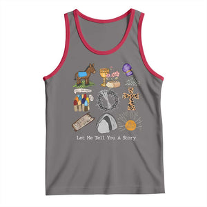Easter Story Tank Top He is Risen Let Me Tell You A Story Christian TS10 Deep Heather Red Print Your Wear