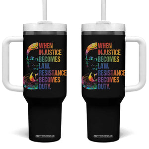 Notorious RBG Tumbler With Handle When Injustice Becomes Law Resistance Becomes Duty TS10 One Size: 40 oz Black Print Your Wear