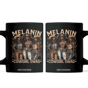 Melanin Cowgirls Coffee Mug Black History Month African Melanin Pride TS10 Black Print Your Wear