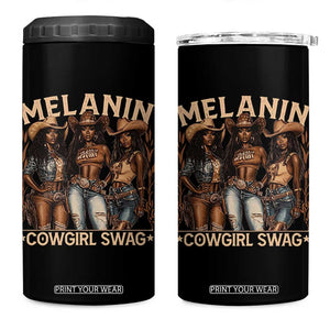 Melanin Cowgirls 4 in 1 Can Cooler Tumbler Black History Month African Melanin Pride TS10 One Size: 16 oz Black Print Your Wear