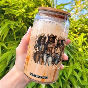 Melanin Cowgirls Glass Can Black History Month African Melanin Pride TS10 Black Print Your Wear