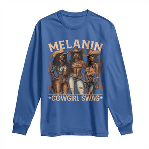 Melanin Cowgirls Long Sleeve Shirt Black History Month African Melanin Pride TS10 Royal Blue Print Your Wear