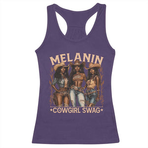 Melanin Cowgirls Racerback Tank Top Black History Month African Melanin Pride TS10 Purple Print Your Wear