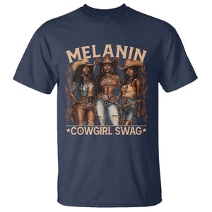 Melanin Cowgirls T Shirt Black History Month African Melanin Pride TS10 Navy Print Your Wear