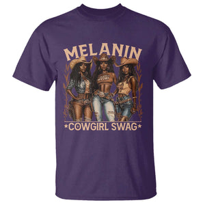 Melanin Cowgirls T Shirt Black History Month African Melanin Pride TS10 Purple Print Your Wear