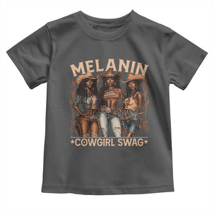Melanin Cowgirls Toddler T Shirt Black History Month African Melanin Pride TS10 Dark Heather Print Your Wear