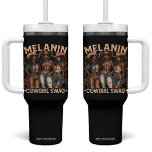 Melanin Cowgirls Tumbler With Handle Black History Month African Melanin Pride TS10 One Size: 40 oz Black Print Your Wear