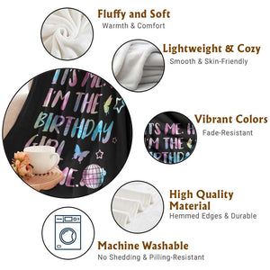 Its Me Hi Im The Birthday Girl Throw Blanket Tie Dye Colorful TS10 Print Your Wear