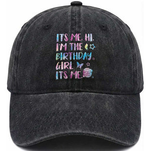 Its Me Hi Im The Birthday Girl Washed Cotton Baseball Cap Tie Dye Colorful