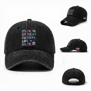 Its Me Hi Im The Birthday Girl Washed Cotton Baseball Cap Tie Dye Colorful