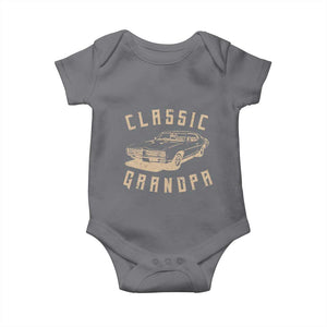 Funny Grandpa Classic Car Graphic Baby Onesie TS10 Charcoal Print Your Wear