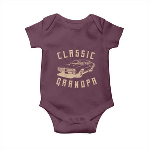 Funny Grandpa Classic Car Graphic Baby Onesie TS10 Maroon Print Your Wear