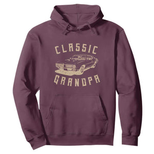 Funny Grandpa Classic Car Graphic Hoodie TS10 Maroon Print Your Wear