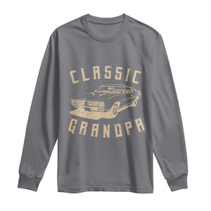 Funny Grandpa Classic Car Graphic Long Sleeve Shirt TS10 Charcoal Print Your Wear