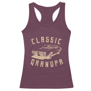 Funny Grandpa Classic Car Graphic Racerback Tank Top TS10 Maroon Print Your Wear