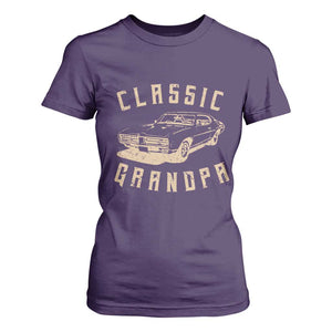 Funny Grandpa Classic Car Graphic T Shirt For Women TS10 Purple Print Your Wear