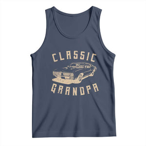 Funny Grandpa Classic Car Graphic Tank Top TS10 Navy Print Your Wear