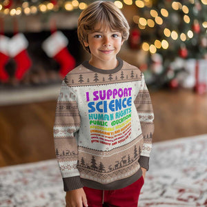 I Support Progressive Liberal Democratic Causes Protest Ugly Christmas Sweater TS10 Mocha Mousse Print Your Wear