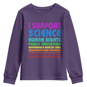 I Support Progressive Liberal Democratic Causes Protest Youth Sweatshirt TS10 Purple Print Your Wear