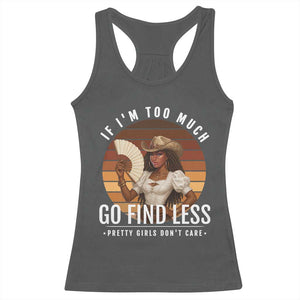 Black History African Melanin Cowgirl Racerback Tank Top Country Girls African American Western Tribute TS10 Dark Heather Print Your Wear