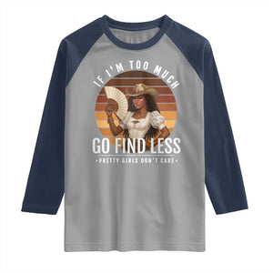 Black History African Melanin Cowgirl Raglan Shirt Country Girls African American Western Tribute TS10 Sport Gray Navy Print Your Wear