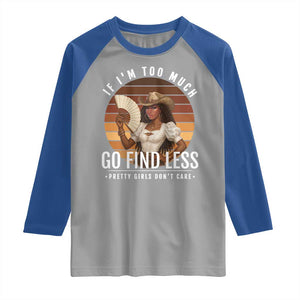 Black History African Melanin Cowgirl Raglan Shirt Country Girls African American Western Tribute TS10 Sport Gray Royal Print Your Wear