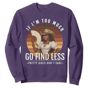 Black History African Melanin Cowgirl Sweatshirt Country Girls African American Western Tribute TS10 Purple Print Your Wear