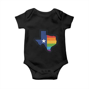 LGBTQ Texas State Flag Baby Onesie TS10 Black Print Your Wear