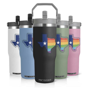 LGBTQ Texas State Flag Flip Straw Tumbler TS10 Print Your Wear