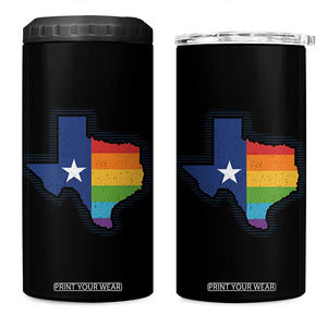 LGBTQ Texas State Flag 4 in 1 Can Cooler Tumbler TS10 One Size: 16 oz Black Print Your Wear