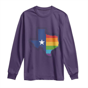 LGBTQ Texas State Flag Long Sleeve Shirt TS10 Purple Print Your Wear
