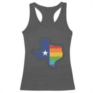 LGBTQ Texas State Flag Racerback Tank Top TS10 Dark Heather Print Your Wear