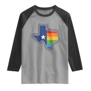 LGBTQ Texas State Flag Raglan Shirt TS10 Sport Gray Black Print Your Wear