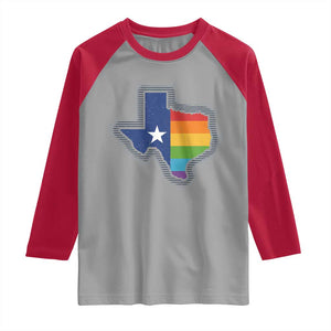 LGBTQ Texas State Flag Raglan Shirt TS10 Sport Gray Red Print Your Wear