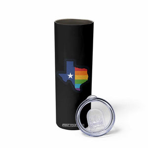 LGBTQ Texas State Flag Skinny Tumbler TS10 Print Your Wear