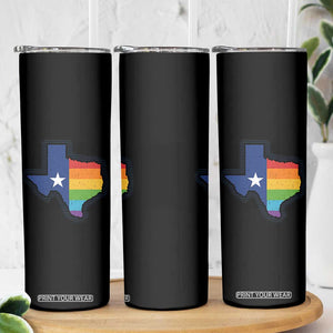 LGBTQ Texas State Flag Skinny Tumbler TS10 Print Your Wear