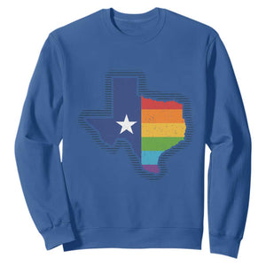 LGBTQ Texas State Flag Sweatshirt TS10 Royal Blue Print Your Wear