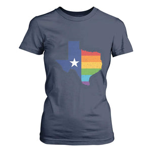 LGBTQ Texas State Flag T Shirt For Women TS10 Navy Print Your Wear