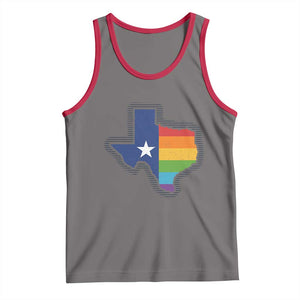 LGBTQ Texas State Flag Tank Top TS10 Deep Heather Red Print Your Wear
