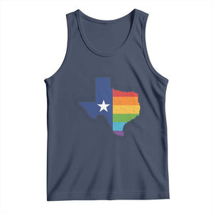 LGBTQ Texas State Flag Tank Top TS10 Navy Print Your Wear