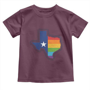 LGBTQ Texas State Flag Toddler T Shirt TS10 Maroon Print Your Wear