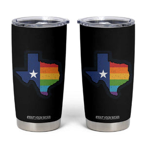 LGBTQ Texas State Flag Tumbler Cup TS10 Black Print Your Wear