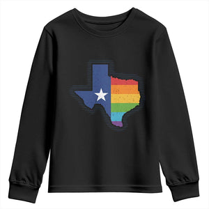 LGBTQ Texas State Flag Youth Sweatshirt TS10 Black Print Your Wear