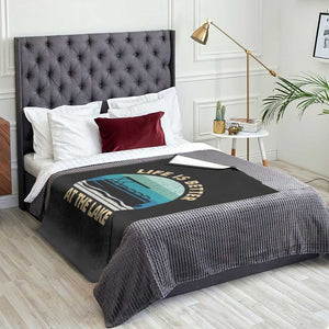 Funny Lake Life Throw Blanket Vintage Life is Better at The Lake Pontoon Boat TS10 Print Your Wear