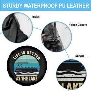 Funny Lake Life Spare Tire Cover Vintage Life is Better at The Lake Pontoon Boat TS10 Print Your Wear
