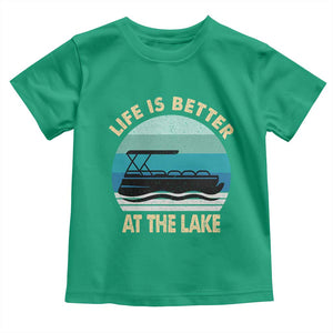 Funny Lake Life Toddler T Shirt Vintage Life is Better at The Lake Pontoon Boat TS10 Irish Green Print Your Wear