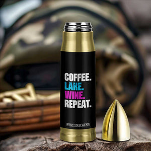 Funny Lake Life Bullet Tumbler Coffee Lake Wine Repeat TS10 Print Your Wear