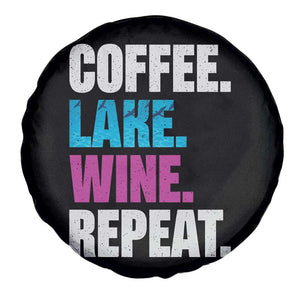 Funny Lake Life Spare Tire Cover Coffee Lake Wine Repeat TS10 Print Your Wear